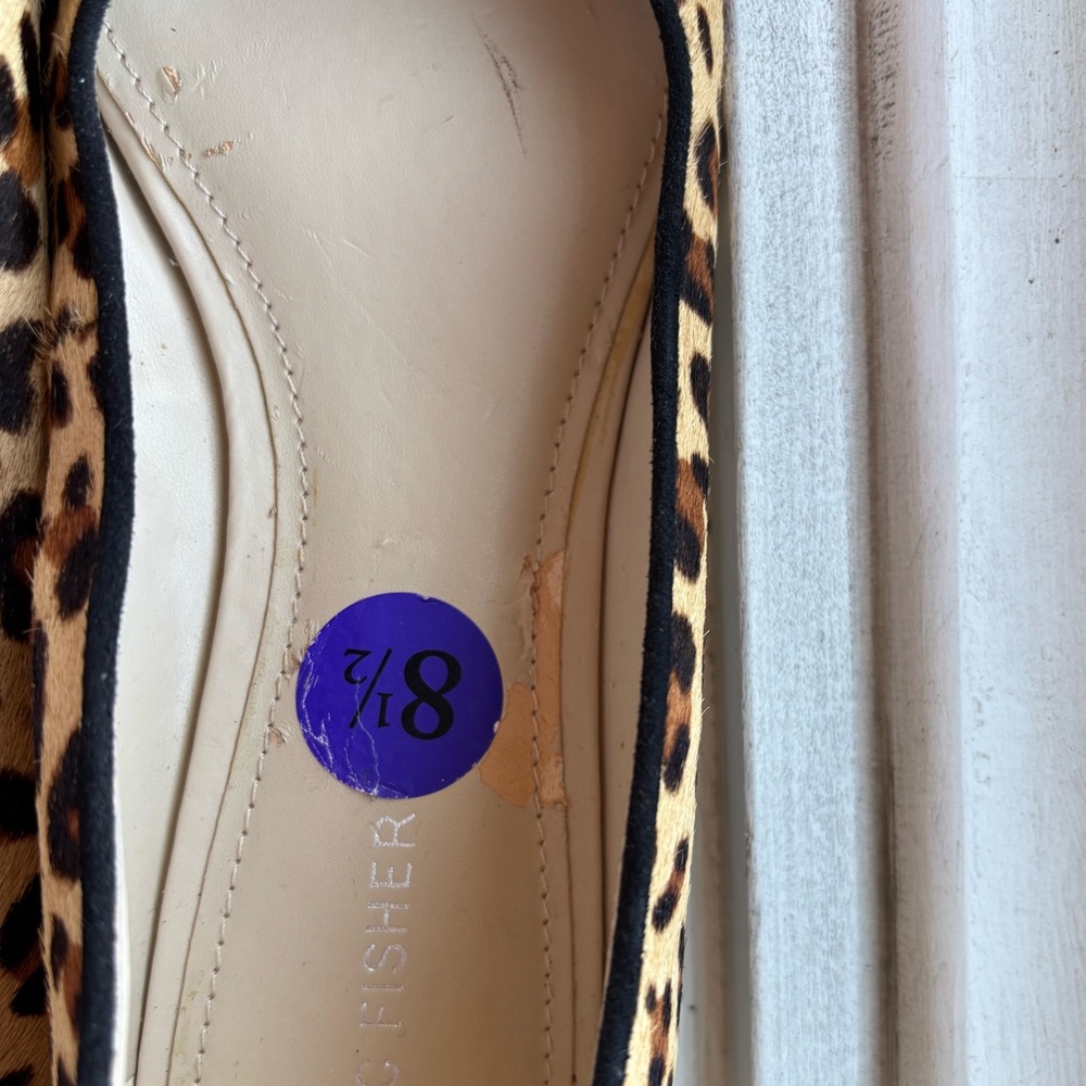 Women’s Leopard Print, Leather/Calf hair Pointed Toe Flats. new W/O Tag Size 8.5 - Picture 6 of 6